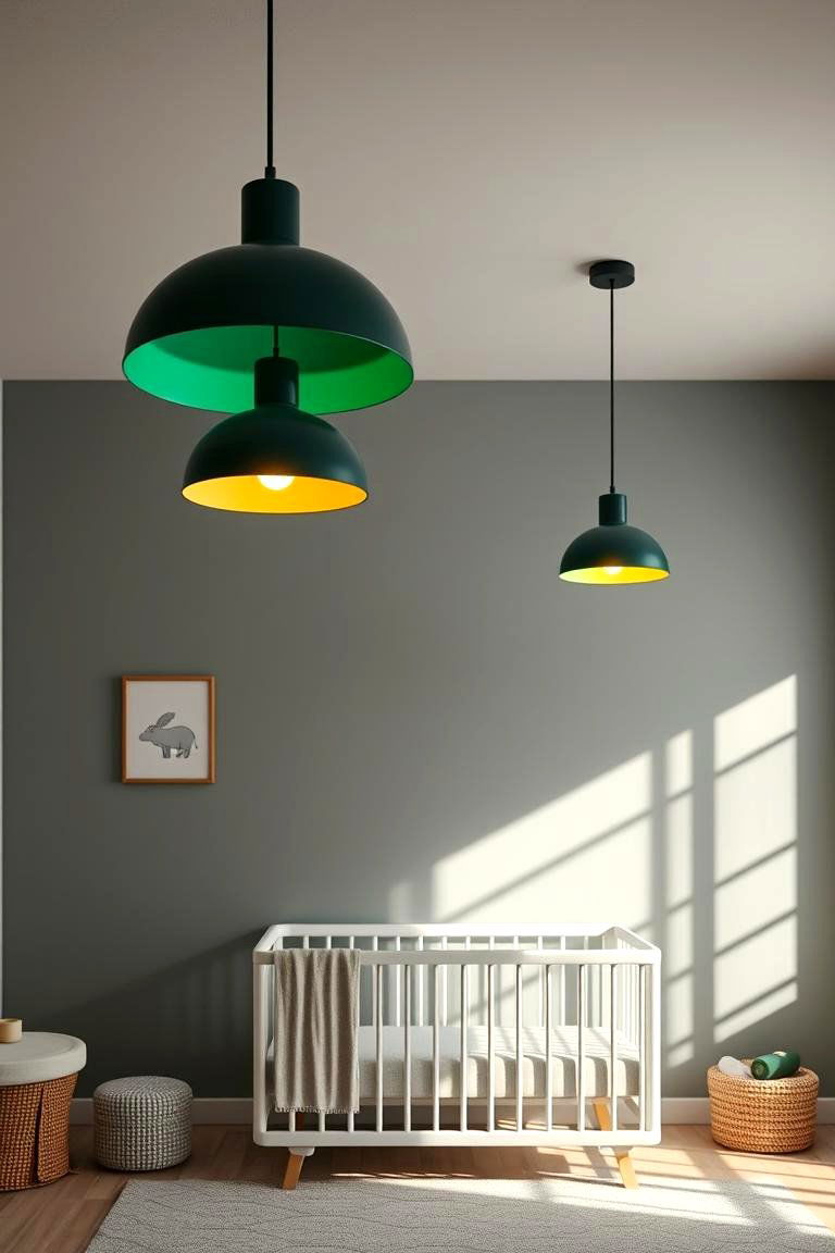Stylish Dark Green Lighting Fixtures - 24 Dark Green Nursery Ideas