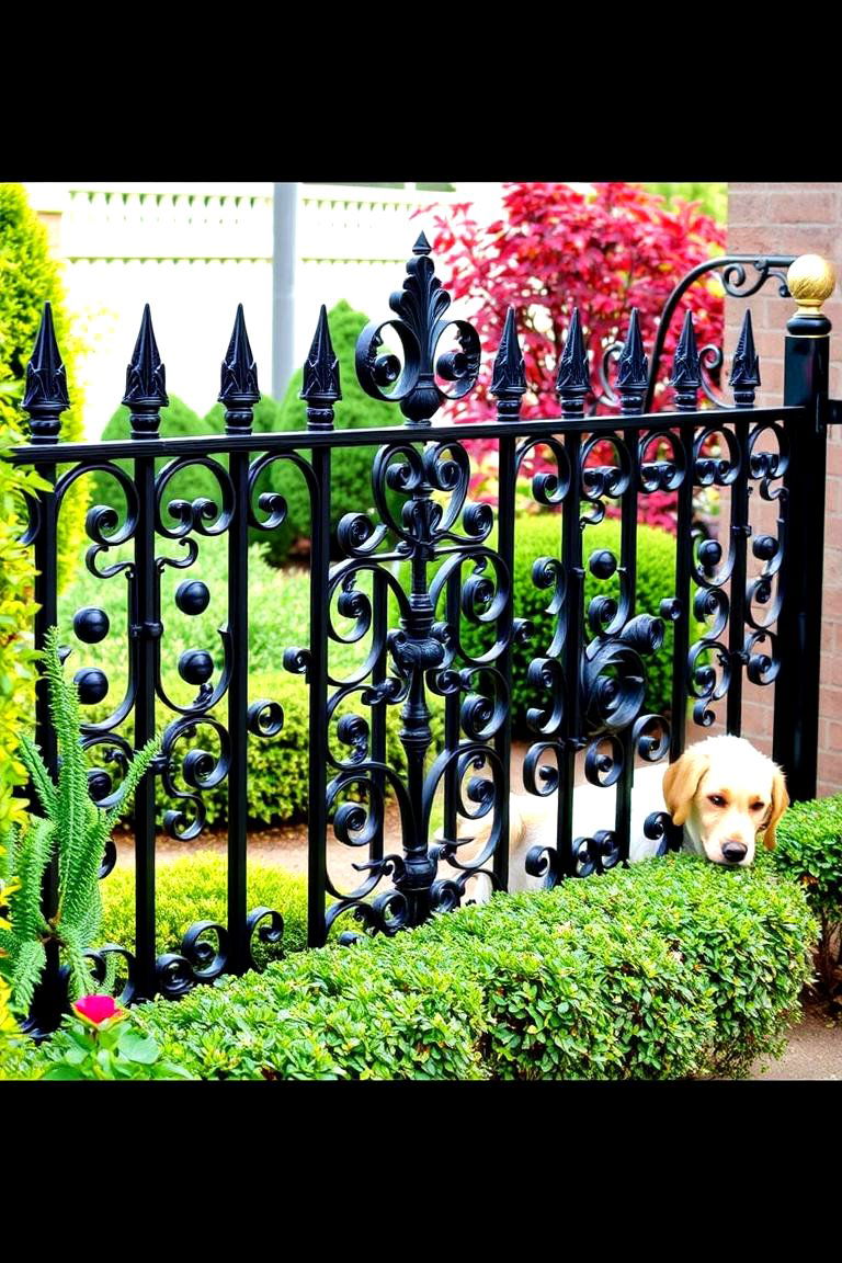 Stylish Decorative Iron Dog Fence - 24 Dog Fence Ideas