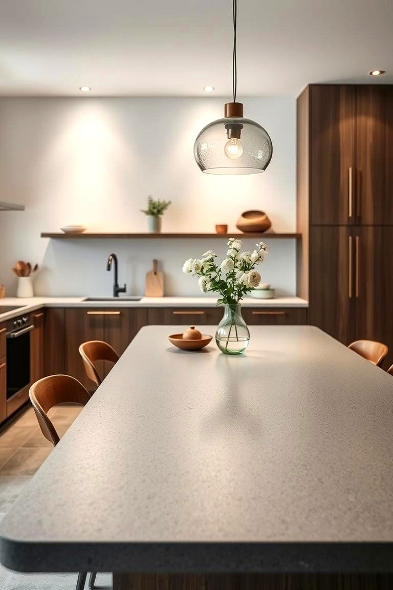 Stylish Microcement Table Surfaces - 24 Microcement Kitchen Ideas