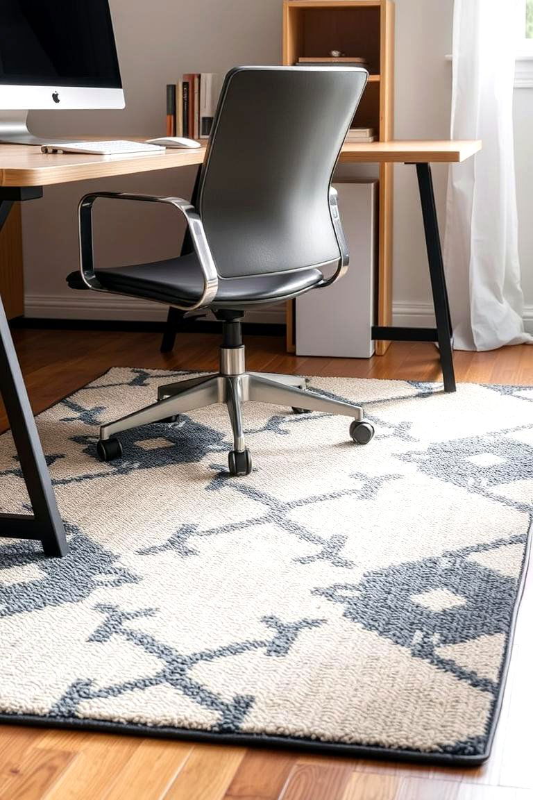 Stylish Office Rug - 24 Modern Home Office Ideas
