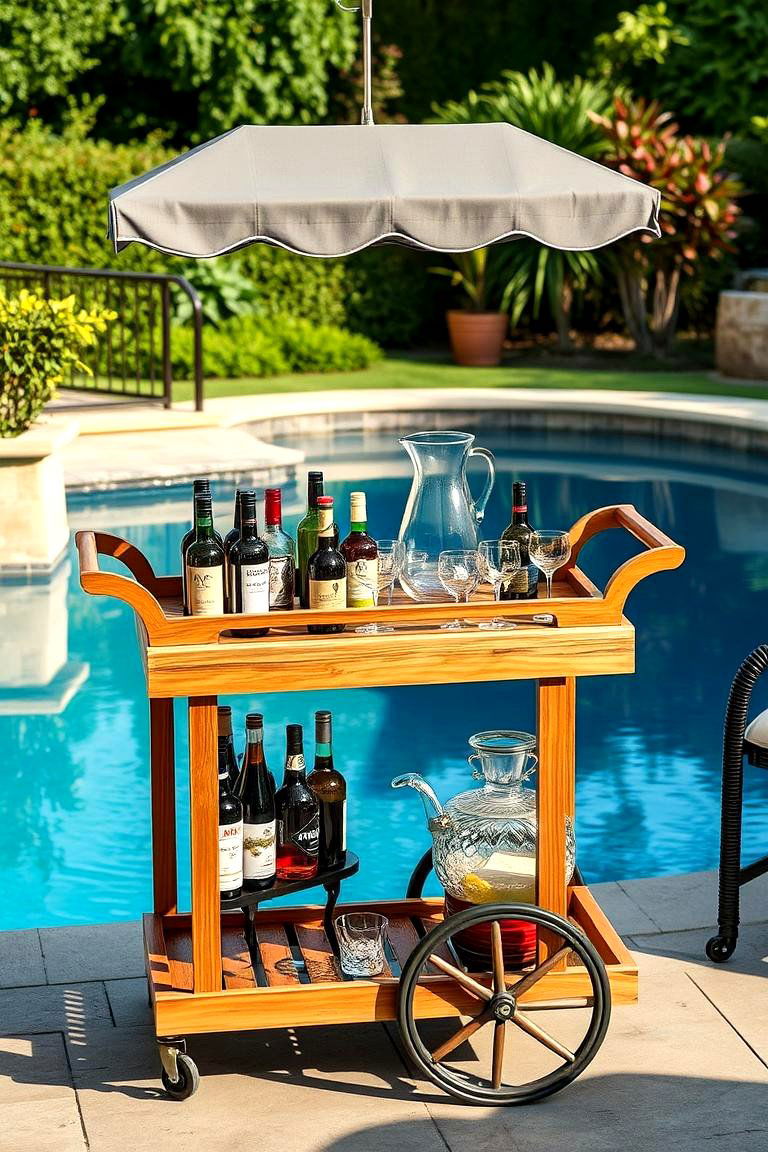 Stylish Outdoor Bar Carts - 24 Pool Furniture Ideas