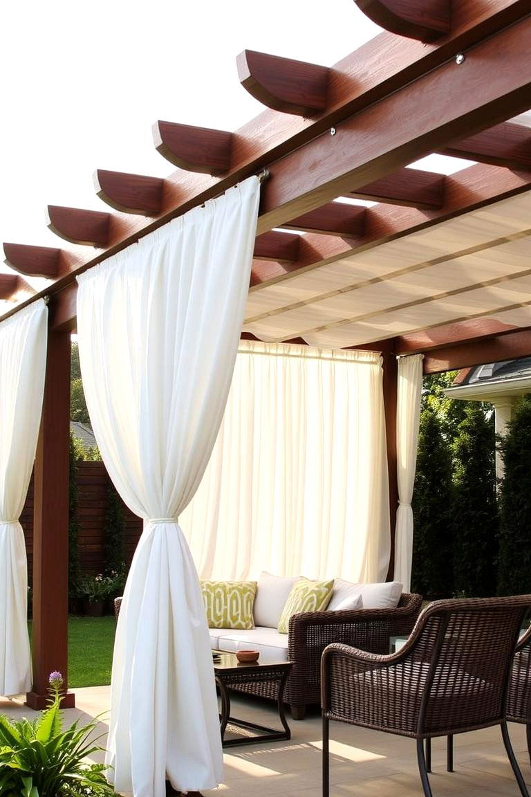 Stylish Pergola with Comfortable Seating - 24 Modern Backyard Ideas