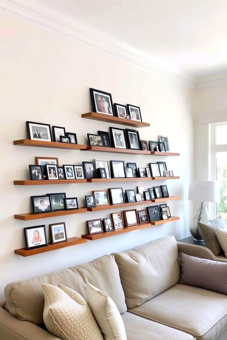 Stylish Photo Ledge - 24 Photo Display Ideas