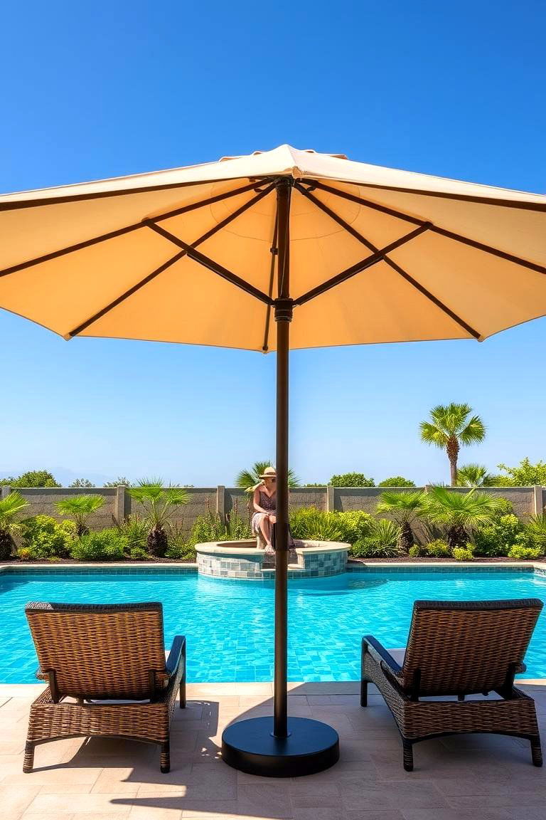 Stylish Pool Umbrellas - 24 Pool Furniture Ideas