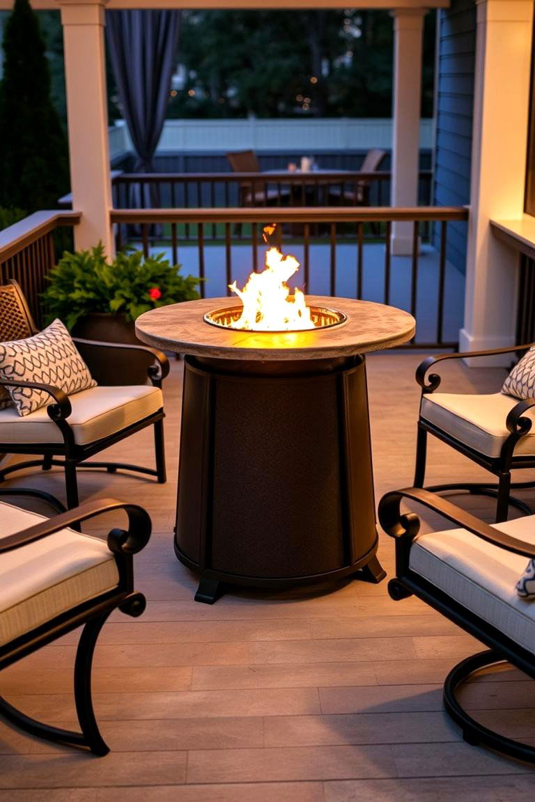 Stylish Propane Fire Pit Table - 24 Porch Fireplace Ideas