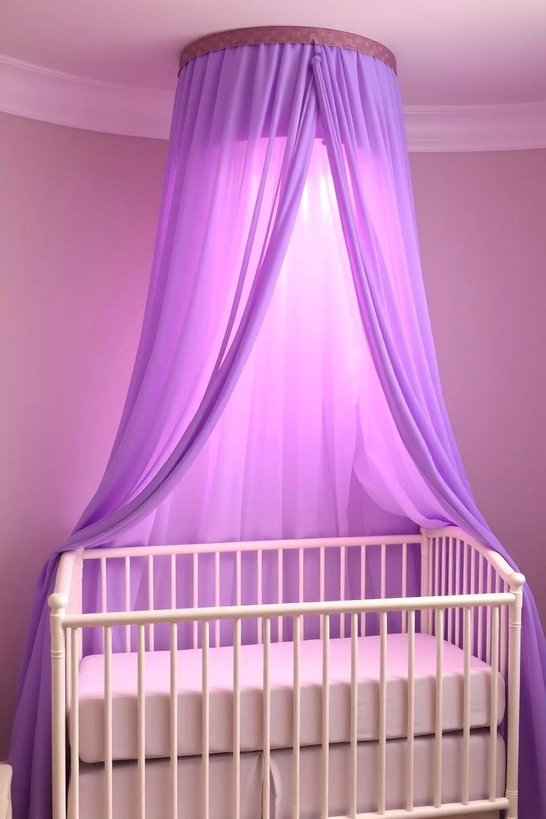 Stylish Purple Canopy - 24 Purple Nursery Ideas