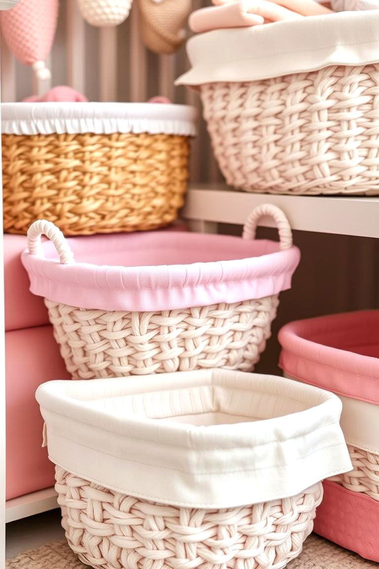 Stylish Storage Baskets - 24 Pink Nursery Ideas