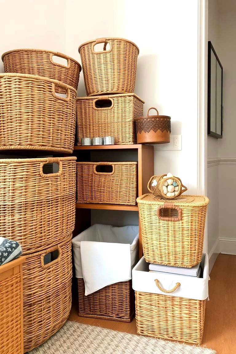Stylish Storage Bins - 24 Studio Apartment Ideas