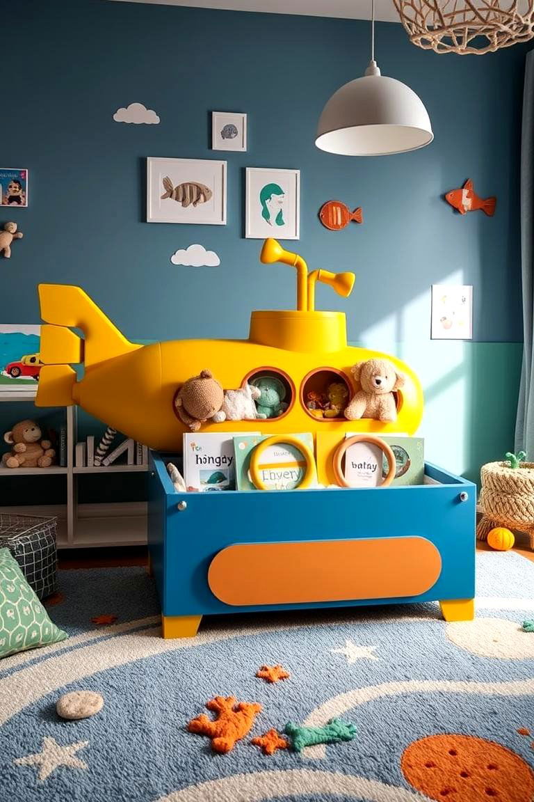 Submarine Toy Storage Adventure - 24 Ocean-themed Nursery Ideas