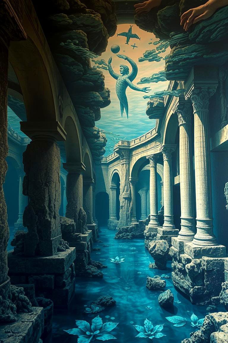 Submerged Ruins Pool Mural - 24 Pool Murals