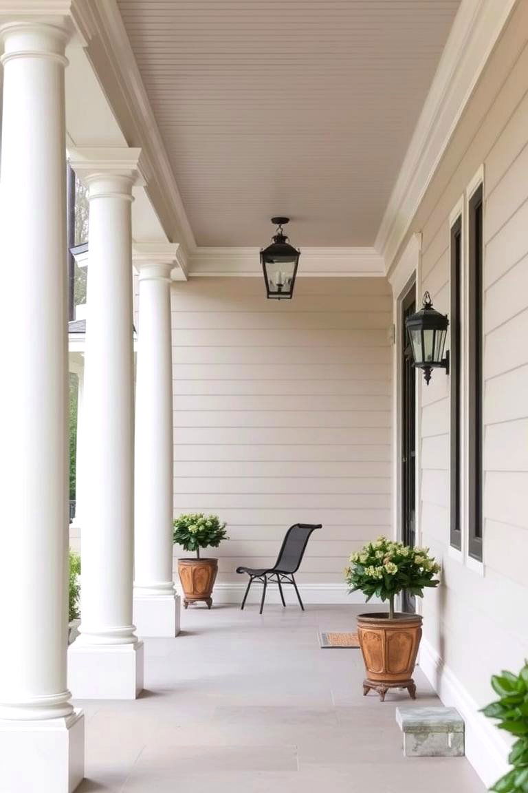 Subtle Colonial Color Palette - 24 Colonial Front Porch Ideas