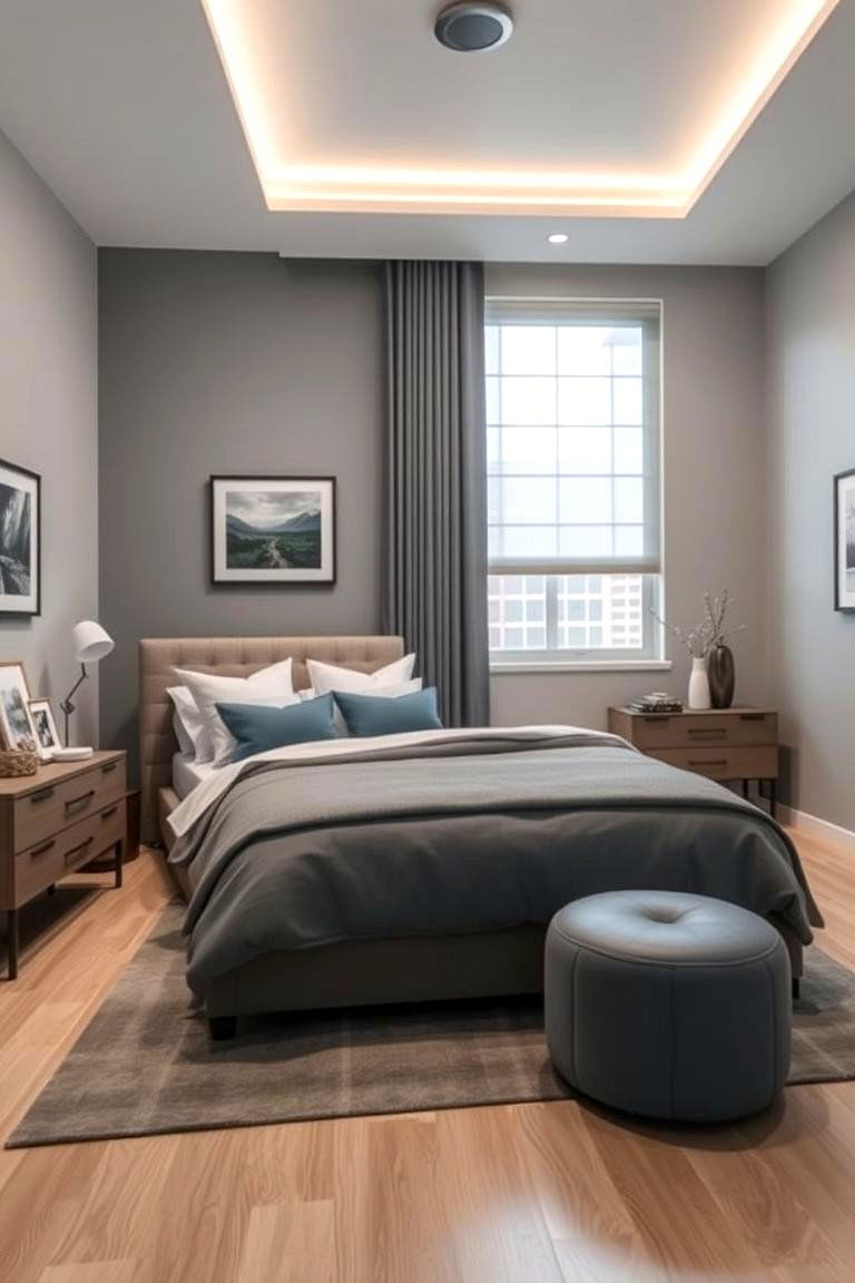 Subtle Contemporary Allure - 24 Blue and Grey Bedroom Ideas