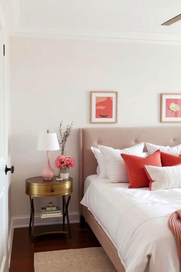 Subtle Coral Decor - 24 Coral Bedroom Ideas