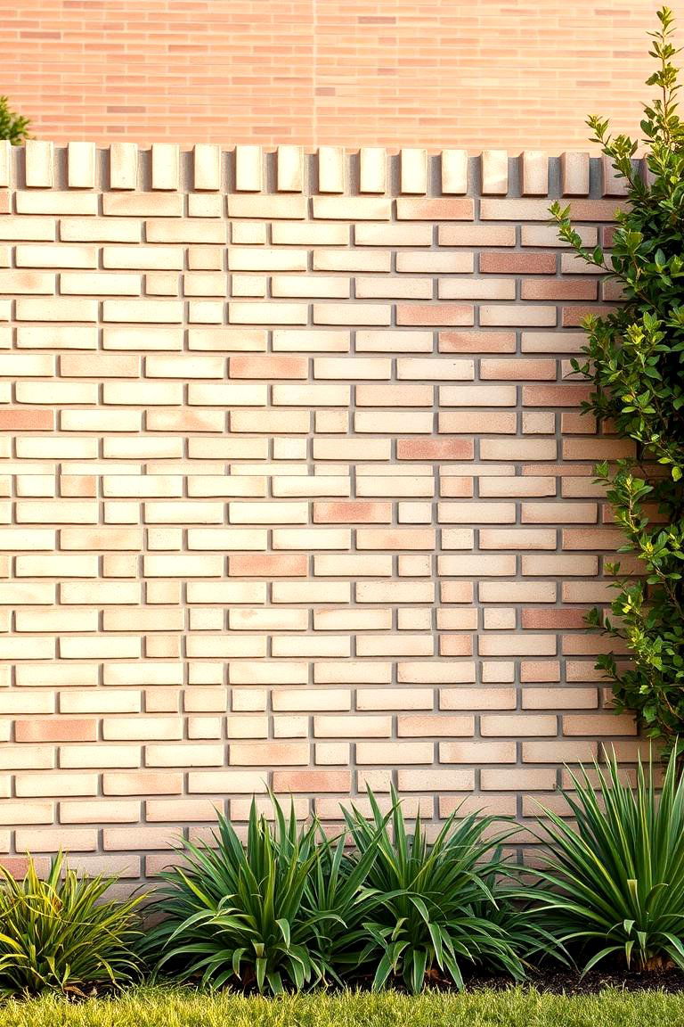 Subtle Earth Tone Brick Fence - 24 Front Yard Brick Fence Ideas
