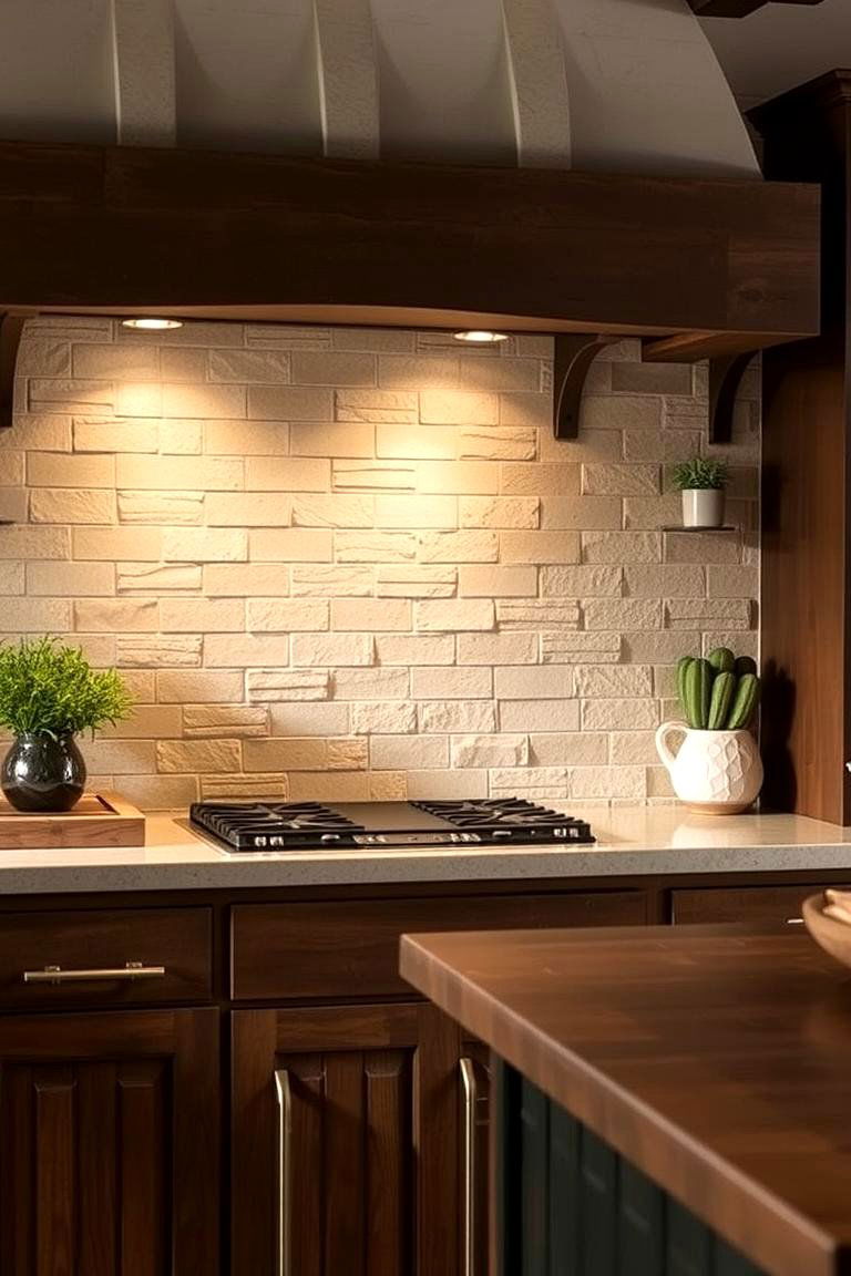 Subtle Earth Toned Backsplash for Added Warmth - 24 Farmhouse Kitchen Ideas