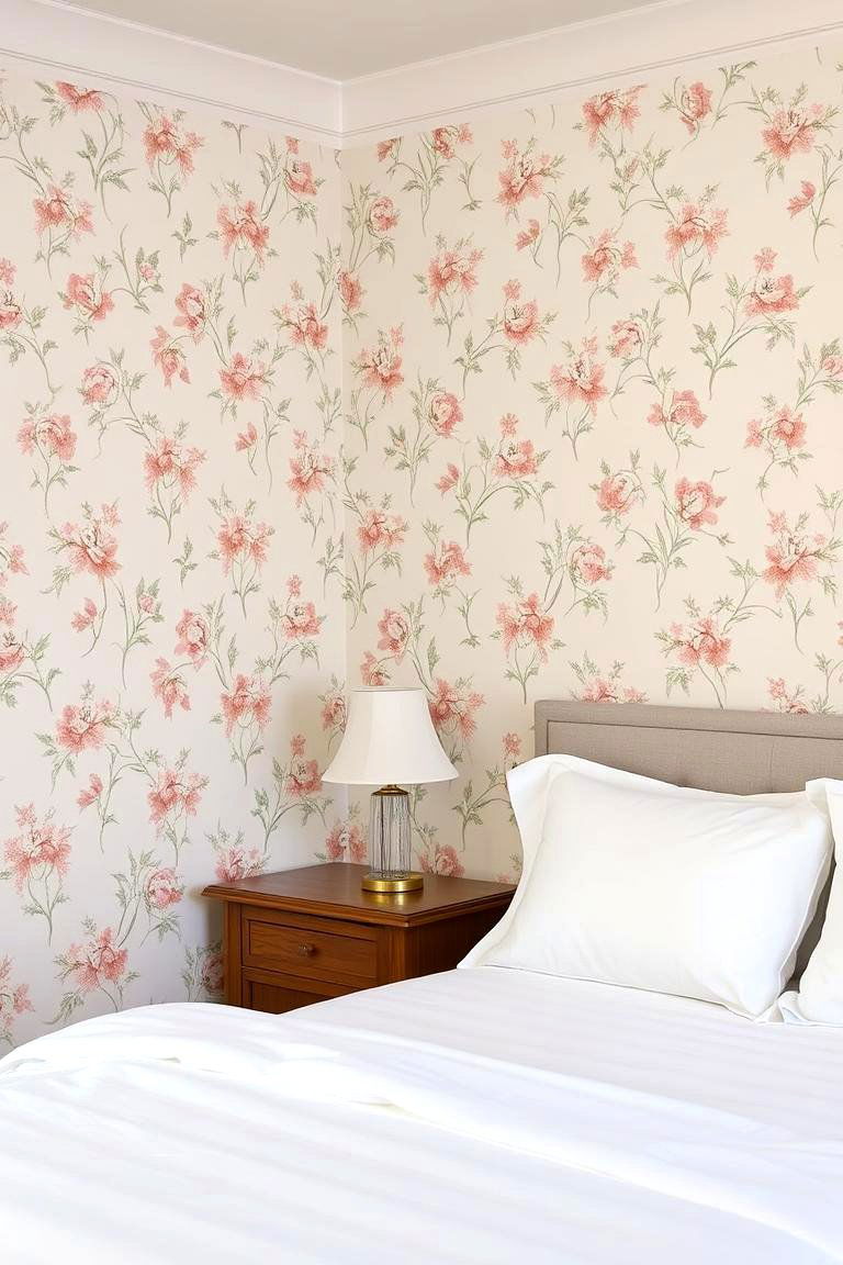 Subtle Floral Patterns for a Fresh Look - 24 Bedroom Wallpaper Ideas