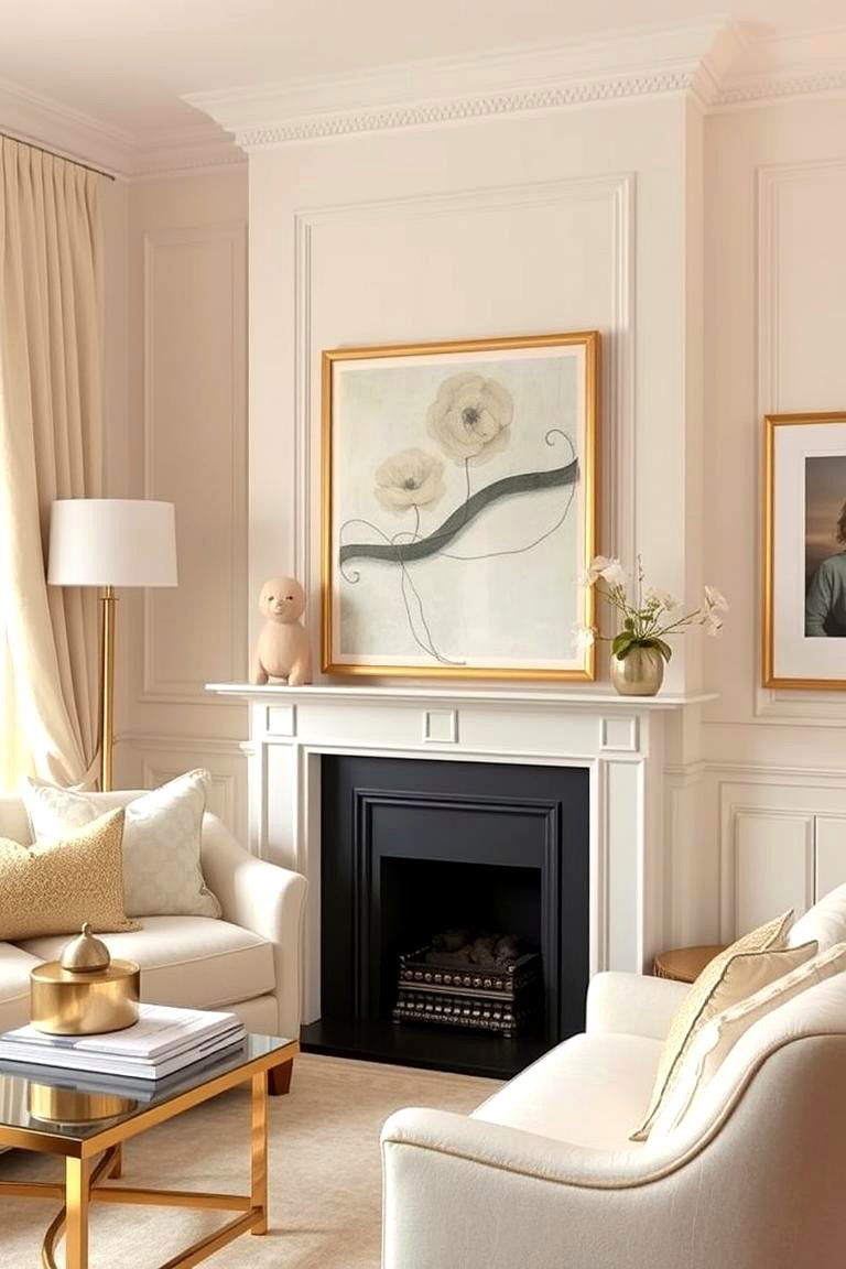 Subtle Glamour with Cream and Gold Decor - 24 Cream and Gold Living Room Ideas