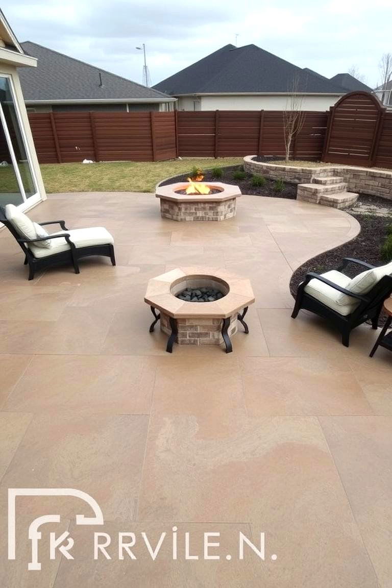 Subtle Intricate Designs for Modern Spaces - 24 stamped concrete patio with fire pit ideas