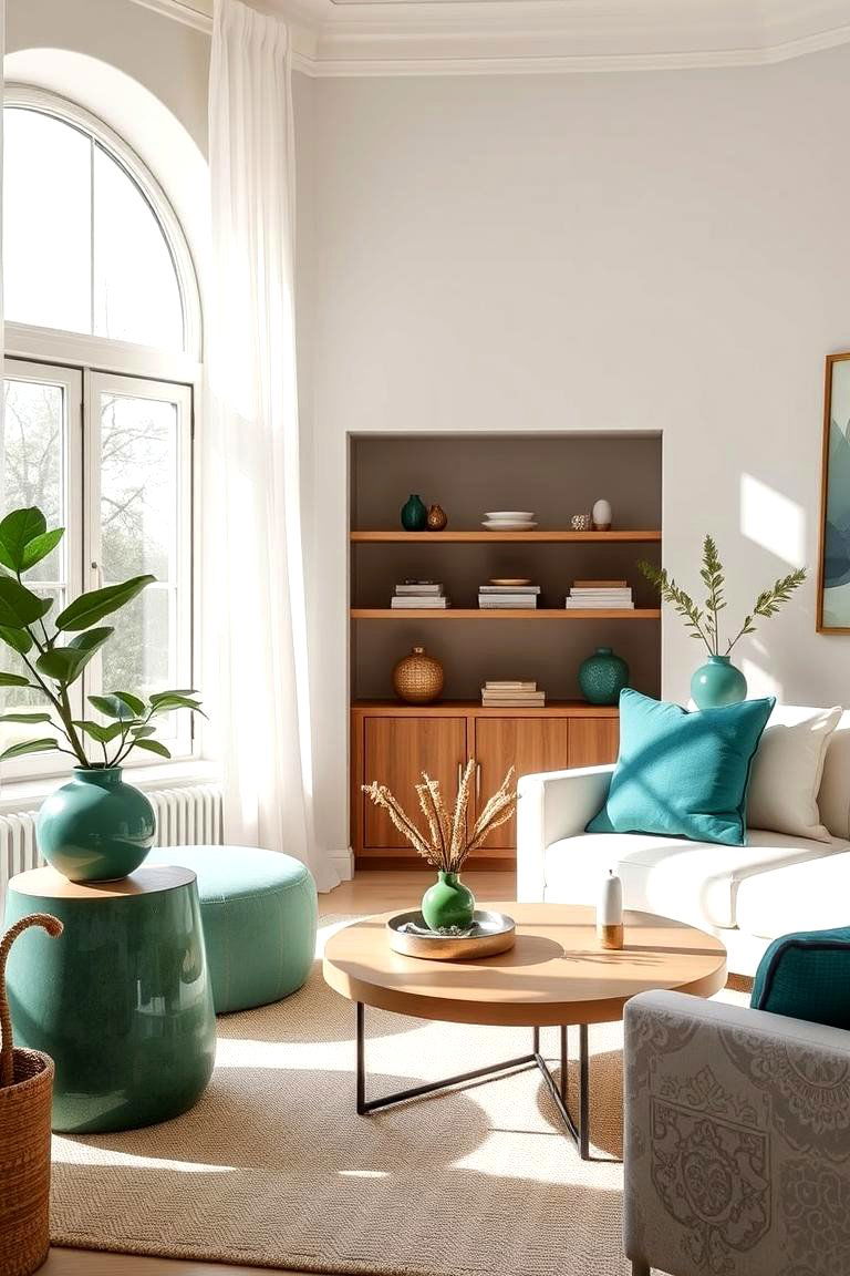 Subtle Jade Green Touches - 24 Chinoiserie Living Room Ideas