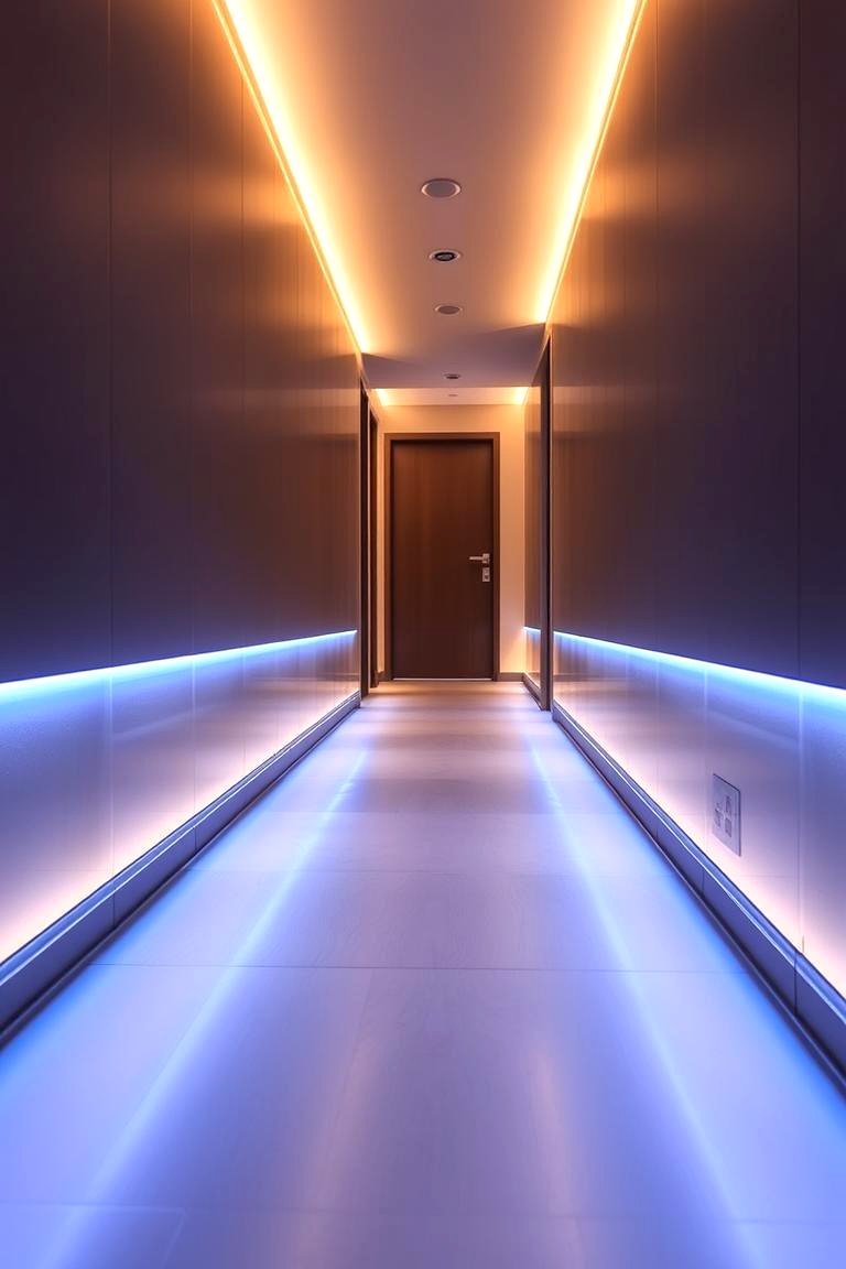 Subtle LED Strip Lights - 24 Hallway Lighting Ideas