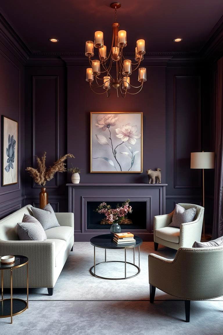 Subtle Luxe Accents - 24 Dark Purple Bedroom Ideas