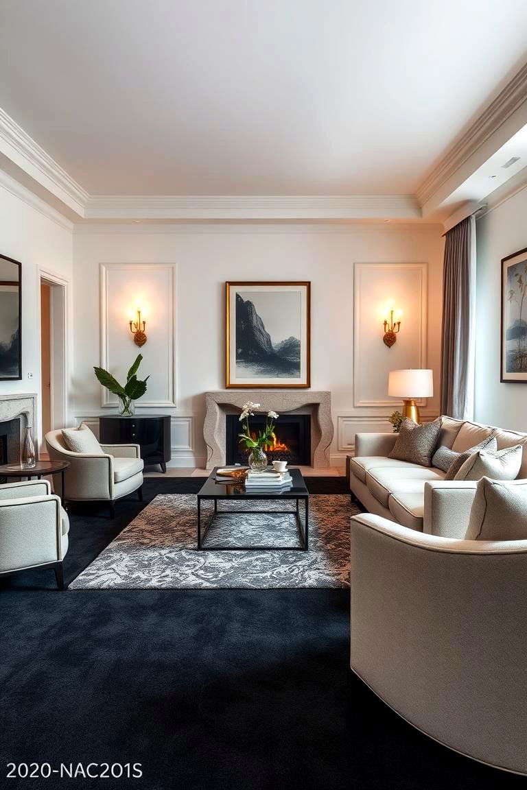 Subtle Luxe Finish - 24 Black Carpet Living Room Ideas