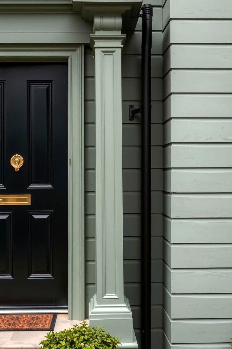 Subtle Luxury Touches - 24 Sage Green House With Black Door