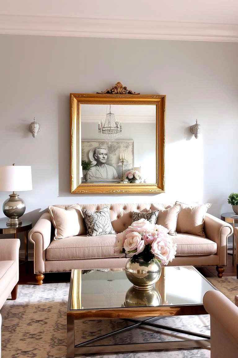 Subtle Metallic Accents - 24 Eclectic Living Room Ideas