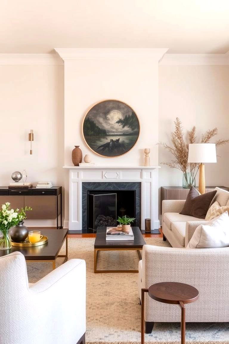 Subtle Metallic Accents - 24 Minimalist Modern Boho Living Room Ideas