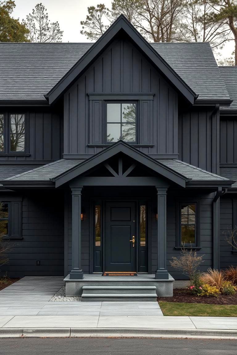 Subtle Metallic Finishes - 24 Dark Grey House Exterior Ideas