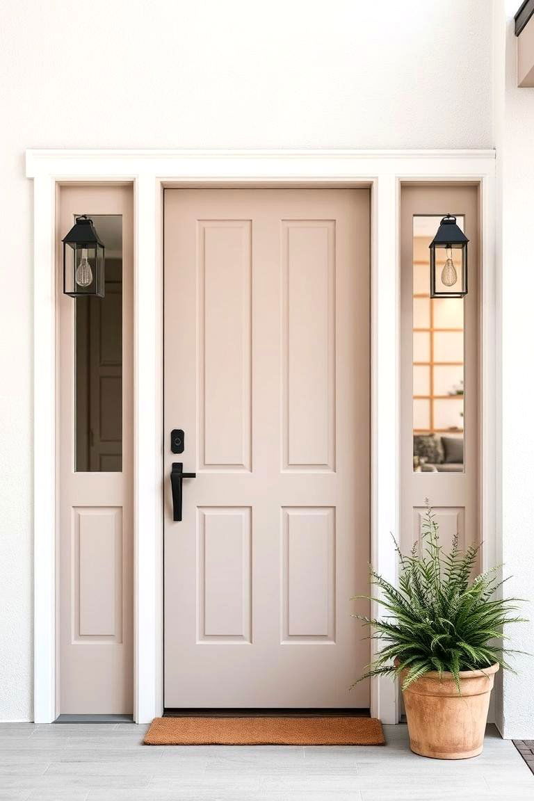 Subtle Neutral Palette - 24 Farmhouse Front Door Ideas