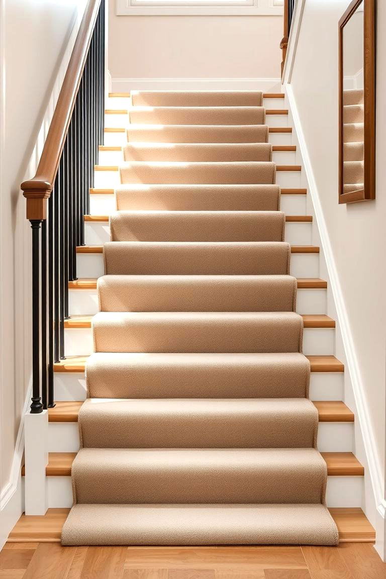 Subtle Neutral Tones Runner - 24 Stair Runner Ideas