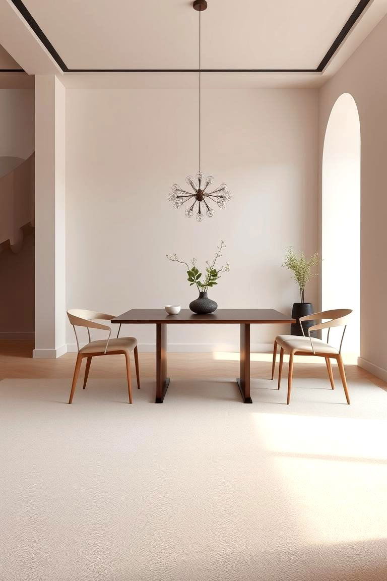 Subtle Ombre Carpet - 24 Carpeted Dining Room Ideas
