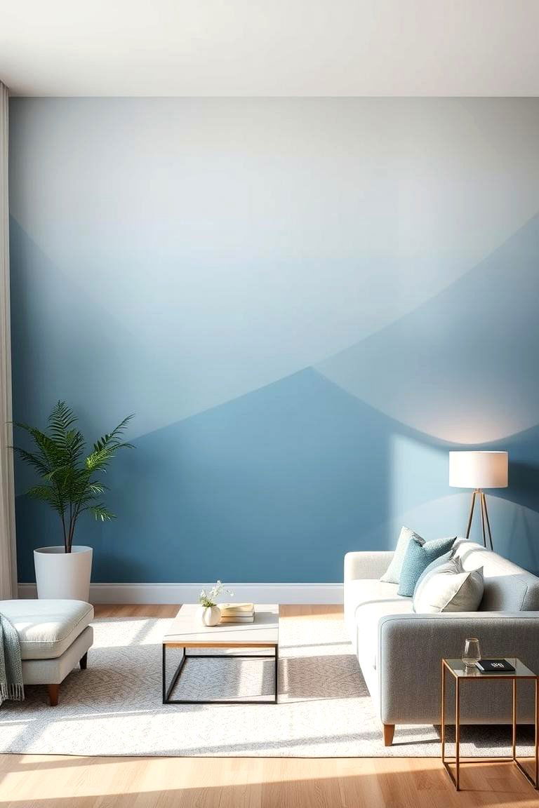 Subtle Ombre Effect - 24 Living Room Accent Wall Ideas