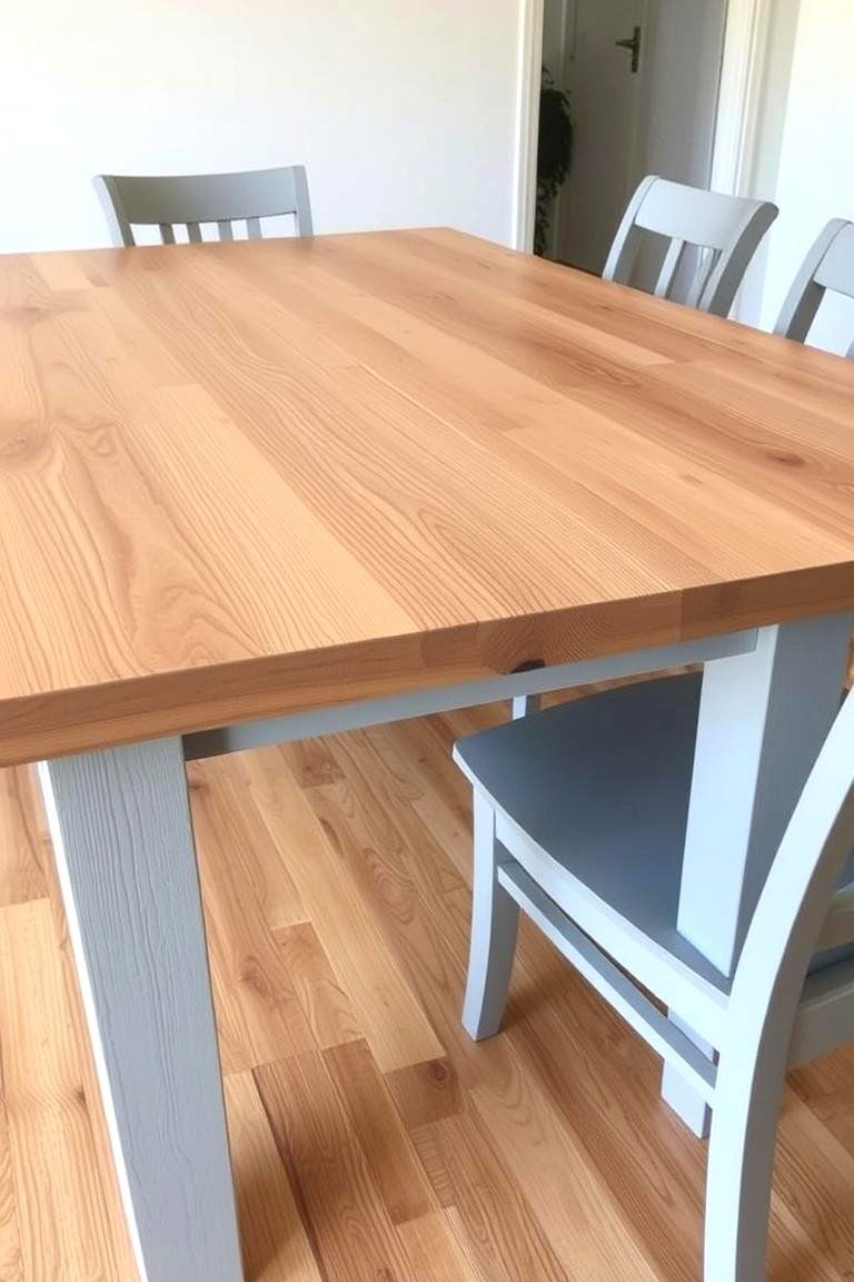 Subtle Painted Details on Natural Wood - 24 Painted Furniture Ideas