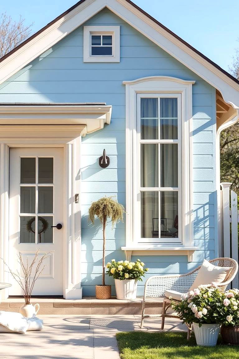 Subtle Pastel Blue - 24 blue exterior house paint ideas