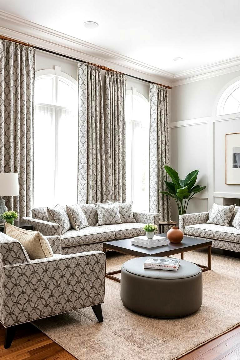 Subtle Pattern Play - 24 Transitional Living Room Ideas