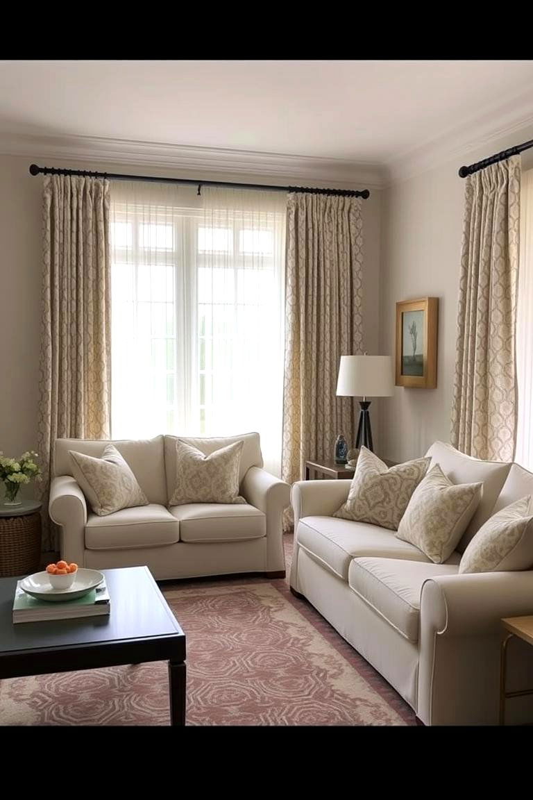 Subtle Pattern Play - 24 Cream Living Room Ideas