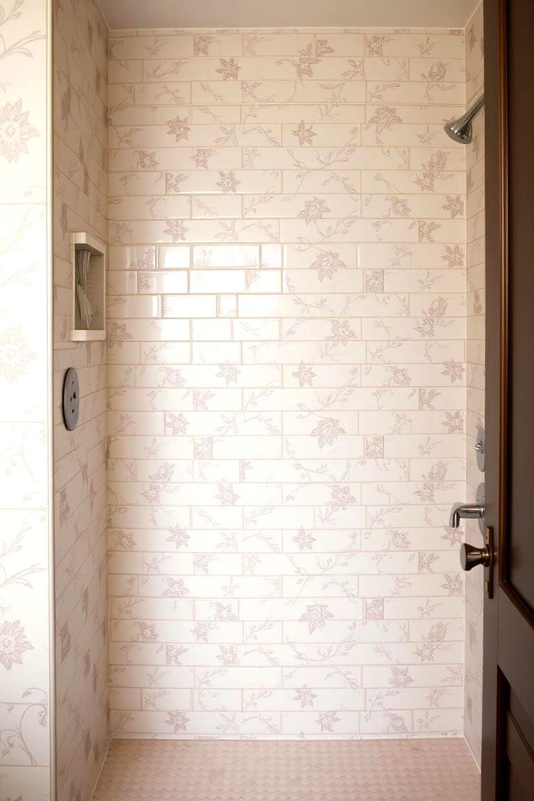 Subtle Patterned Tiles for a Soft Classic Appeal - 24 Bathroom Tile Ideas