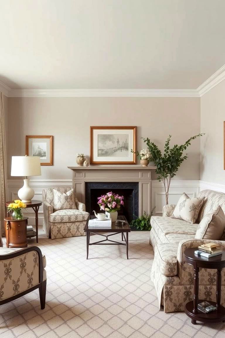 Subtle Patterned Upholstery - 24 Pottery Barn Living Room Ideas
