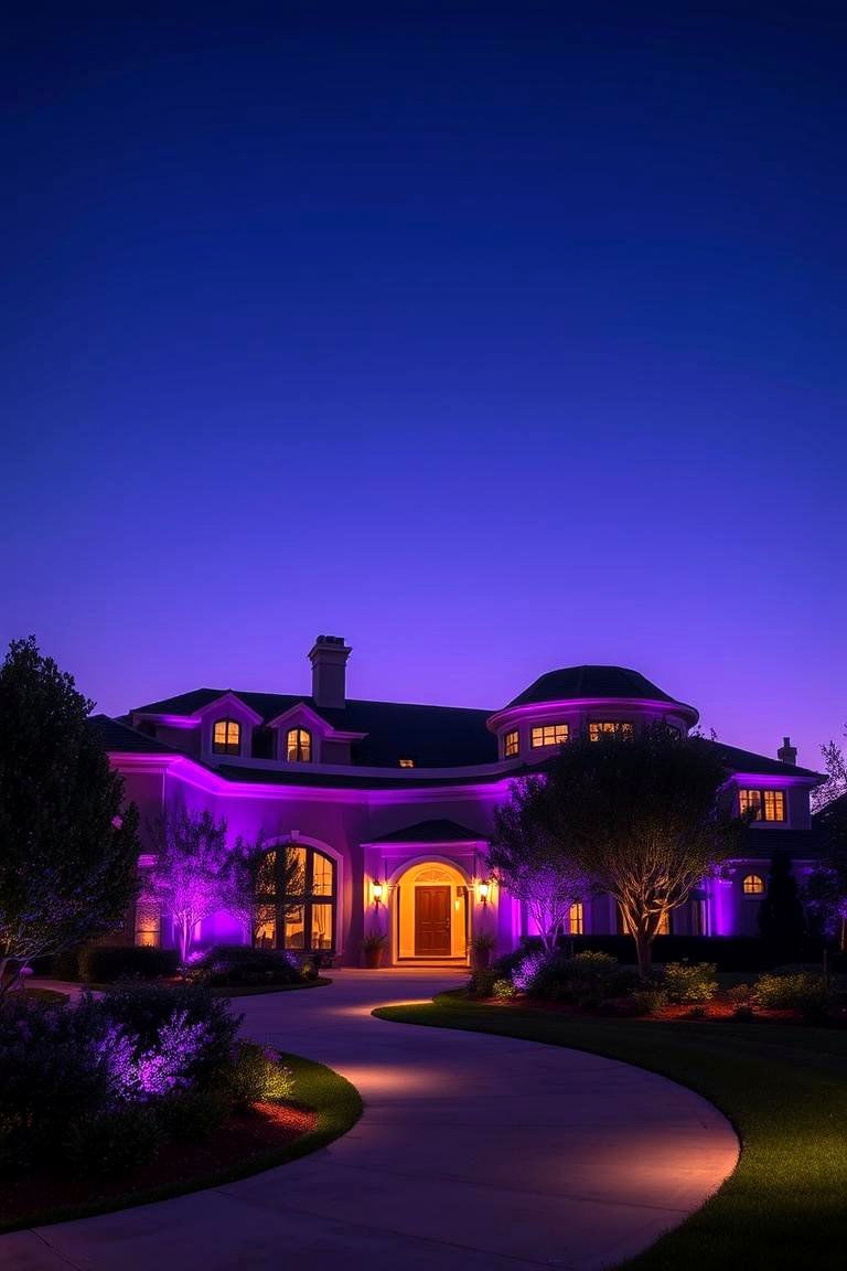 Subtle Purple Ambient Lighting - 24 Purple House Exterior Ideas