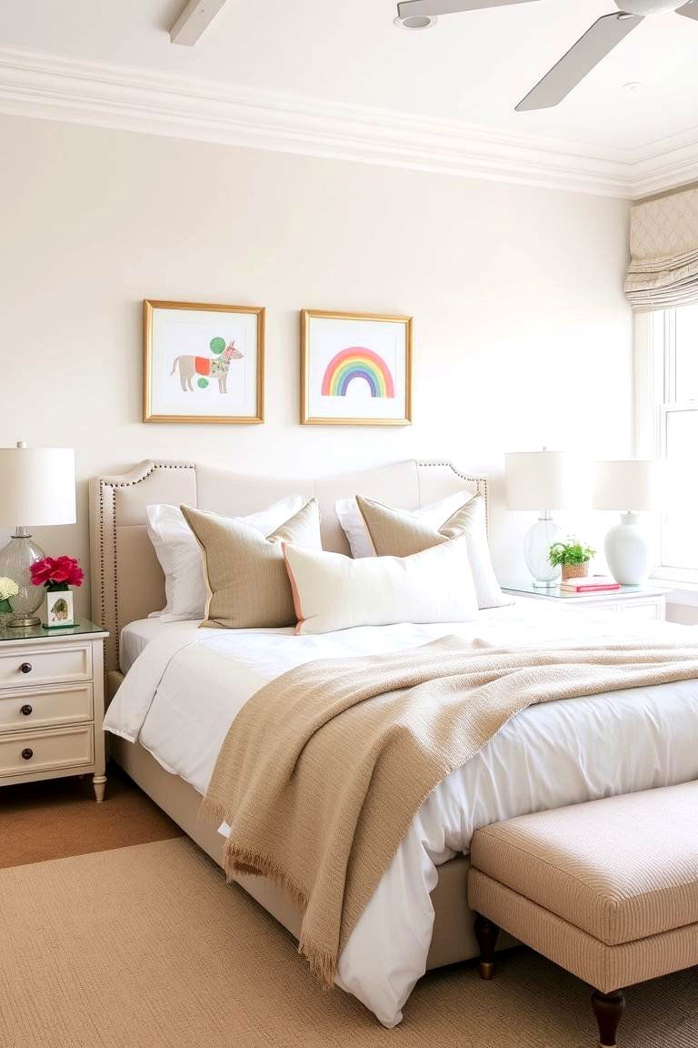 Subtle Rainbow Touches - 24 Rainbow Bedroom Ideas