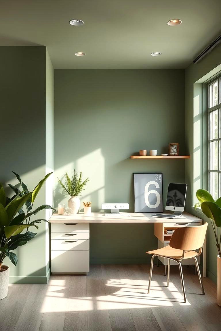 Subtle Sage Green - 24 Home Office Paint Colors