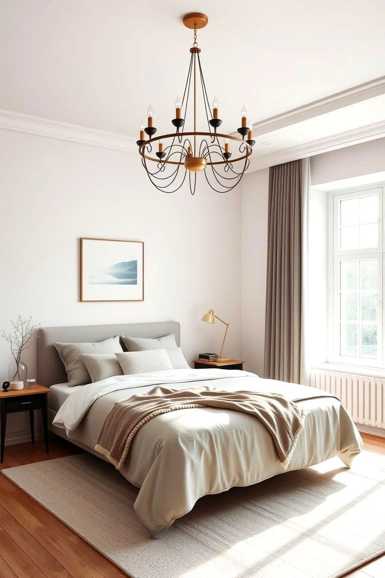 Subtle Scandinavian Touch - 24 Bedroom Chandelier Ideas