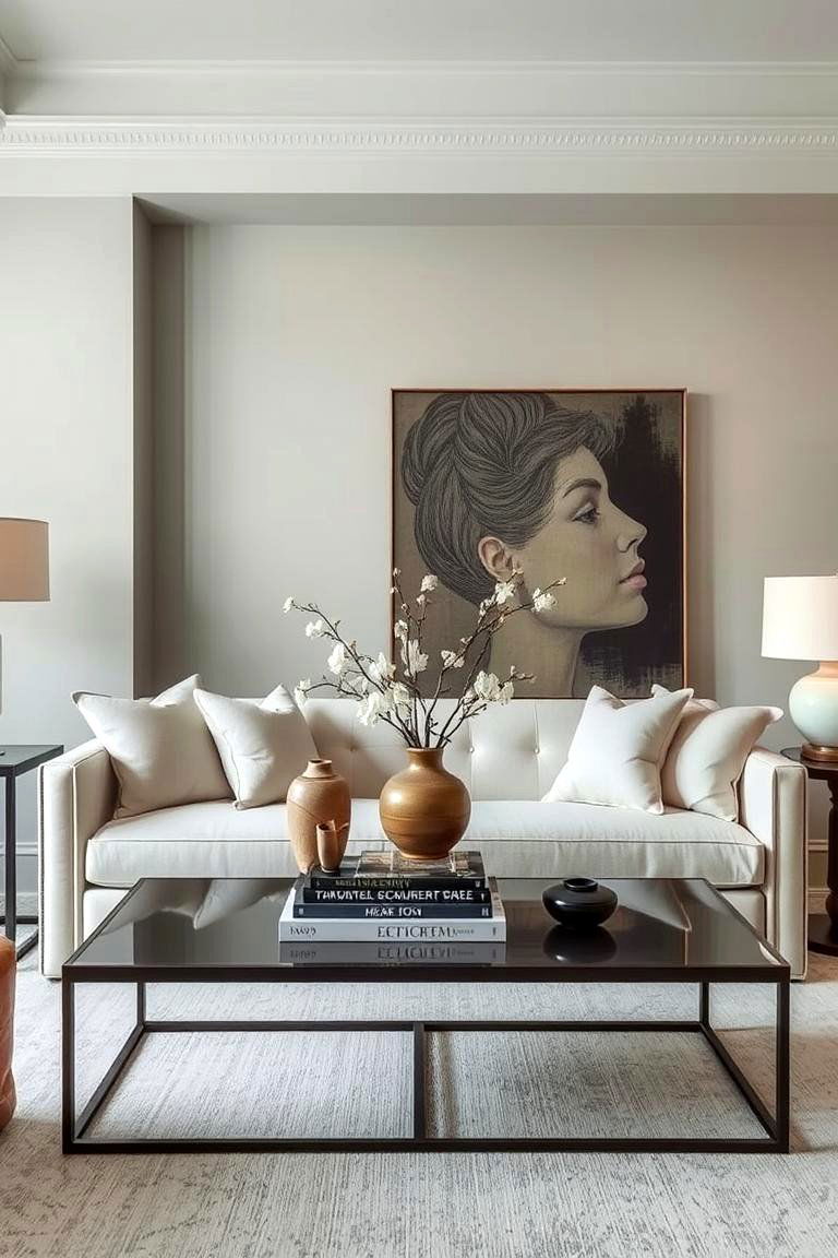 Subtle Sophisticated Layers - 24 Sofa Table Decor Ideas