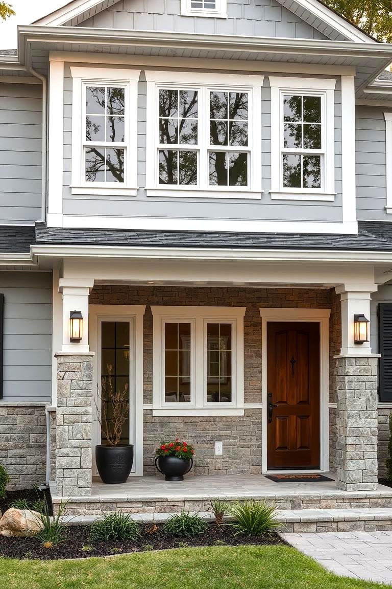 Subtle Texture Play - 24 Light Grey House With White Trim Design Ideas