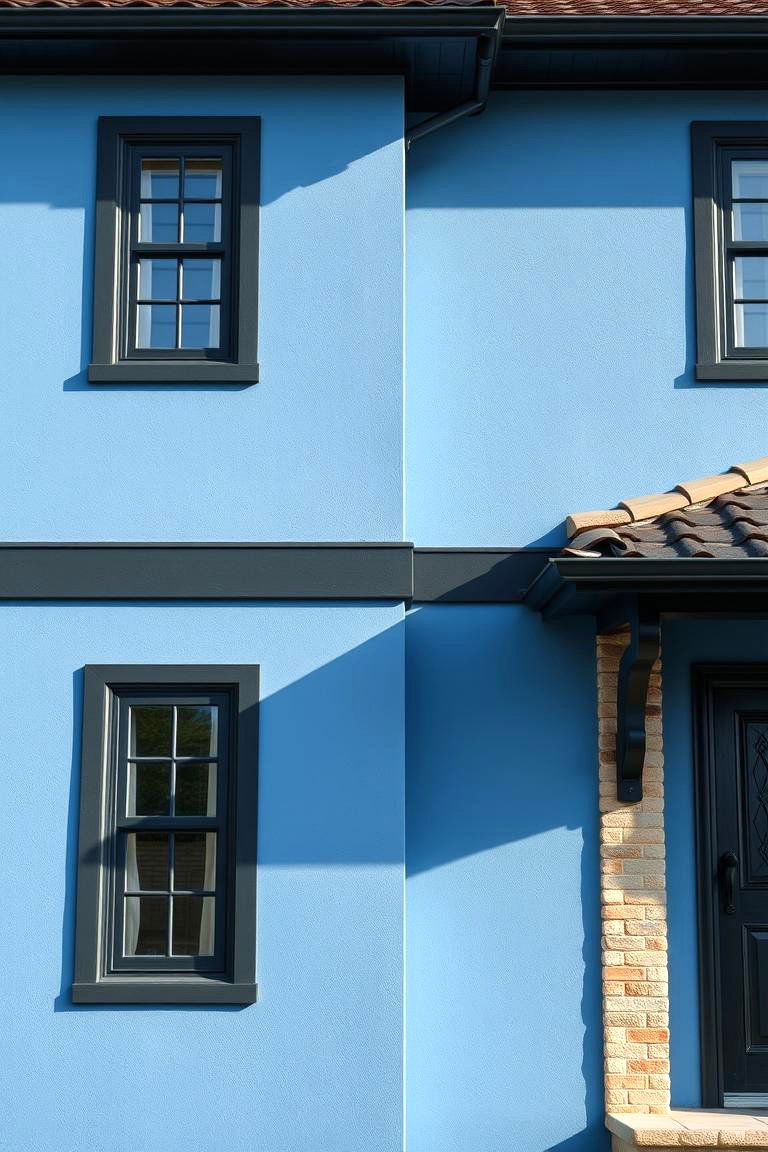 Subtle Texture Play in Exterior Design - 24 Blue House With Black Trim Ideas