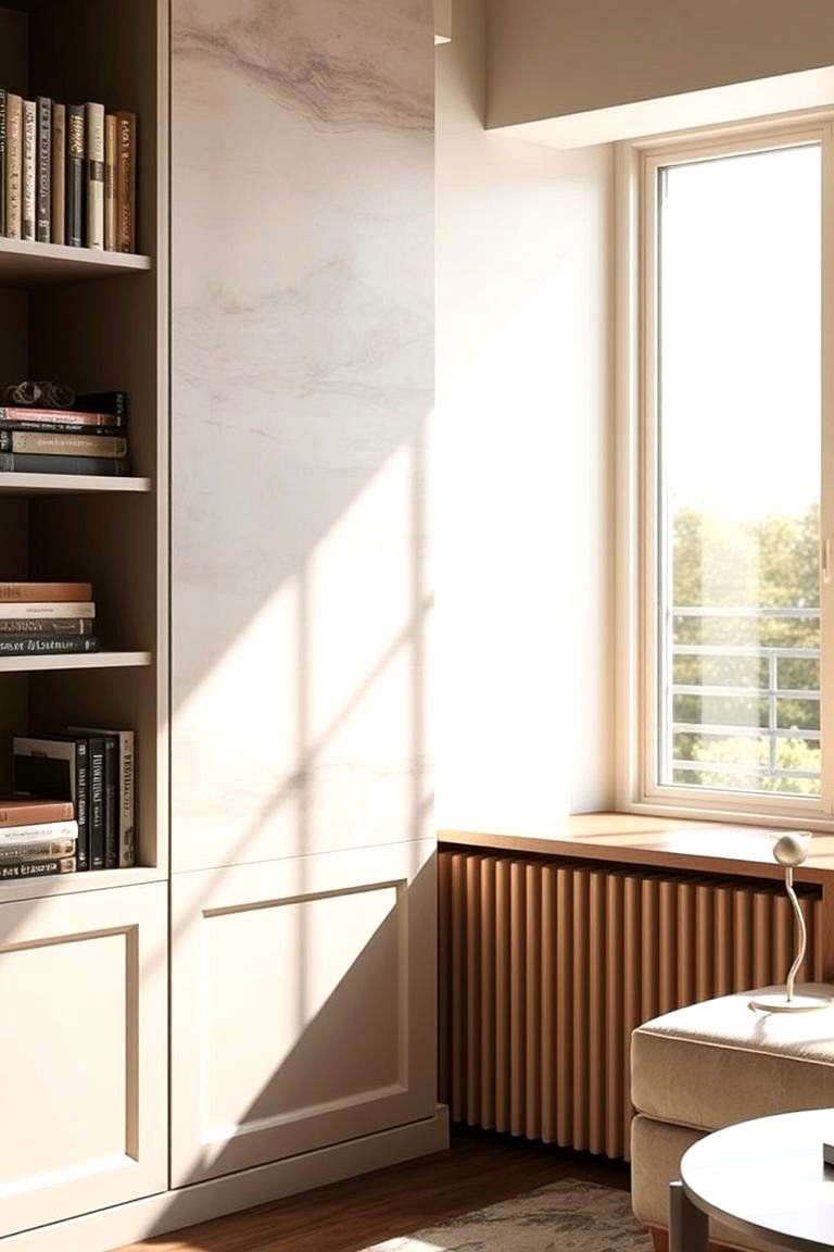 Subtle Textures - 24 Bookcases Around Window Design Ideas