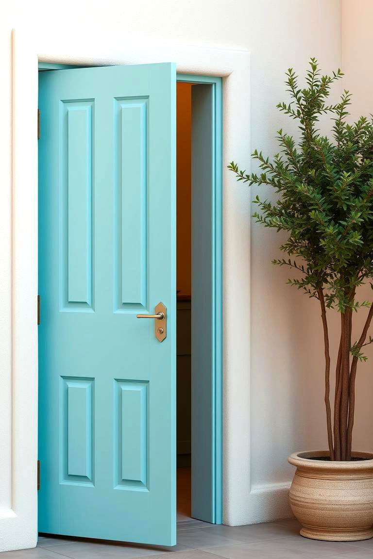 Subtle Turquoise Highlight - 24 Turquoise Front Door Ideas