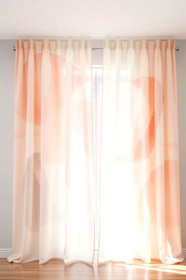 Subtle Watercolor Hues - 24 bathroom curtain ideas